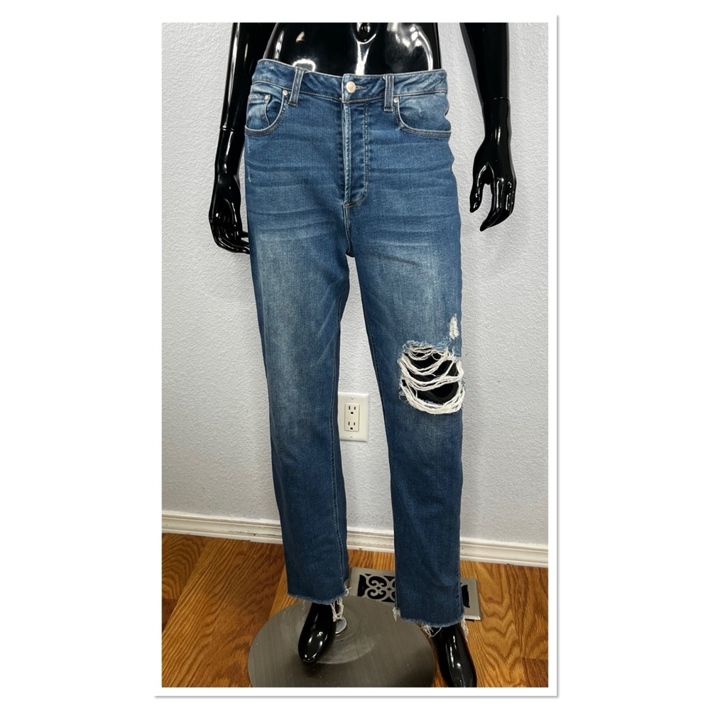 And Now Thus Blue Distressed Women’s Jeans Sz 30 Cotton Blend